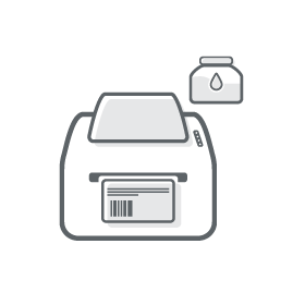 Iconbild eines Etikettendruckers in Schwarz-weiß für die gleichnamige Kategorie