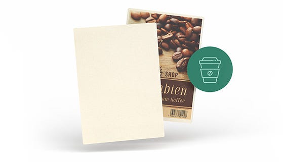 Beispiel für CoffeeCup-Papieretiketten