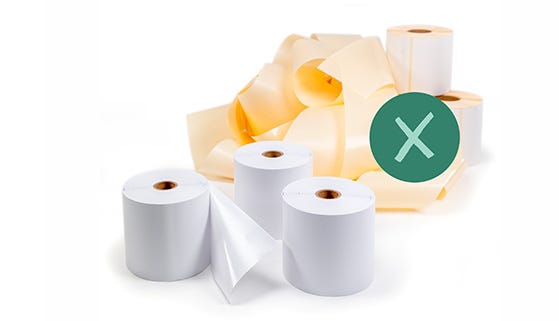 Beispiel für die Mülleinsparung von Linerless-Etiketten