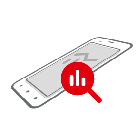 Schaubild zur Funktion Wartung mit skizziertem MDE-Handheld und roter Lupe als Icon