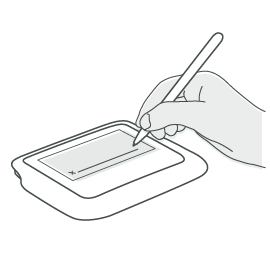 Unterschriften-Pad als skizziertes Icon
