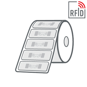 Iconbild zur Kategorie RFID-Etiketten mit skizzierter Etikettenrolle