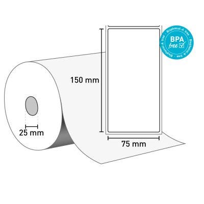 Etiketten auf Rolle 75x150/25