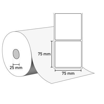 Bild MARKENetiketten Cosmetigo® Gloss White TT auf Rolle 75x75