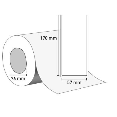 Etiketten auf Rolle 57x170/76