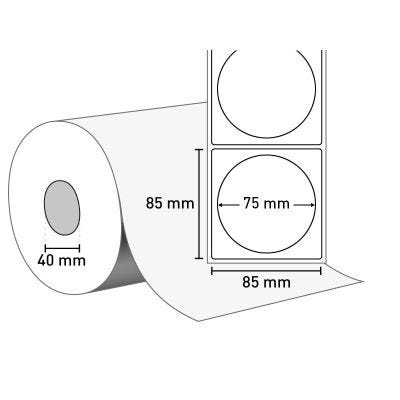 Markenetiketten, rund 75 mm