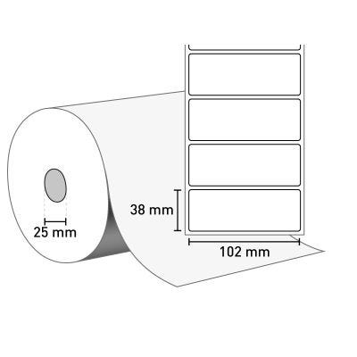 Bild Markenetiketten Cosmetigo® Gloss White TT auf Rolle 102x38