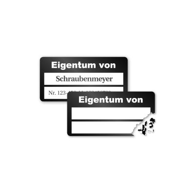 Inventaretiketten Secure Flock PEInventaretiketten Secure Flock PE weiß/schwarz bedruckt