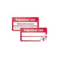 Inventaretiketten rot bedruckt