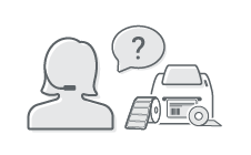 Produktberaterin mit Headset und Fragezeichen in einer Sprechblase, dargestellt als Icon